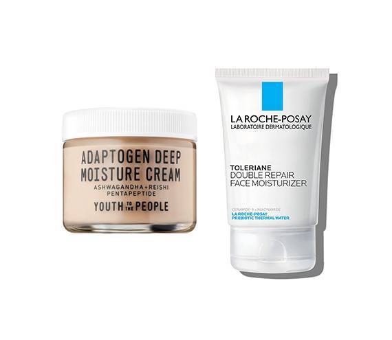 La Roche-Posay Toleriane Double Repair Face Moisturizer + Youth to the People Adaptogen Deep Moisturizer Cream